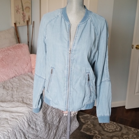 LOFT Jackets & Blazers - LOFT  Soft Chambray Moto Jacket